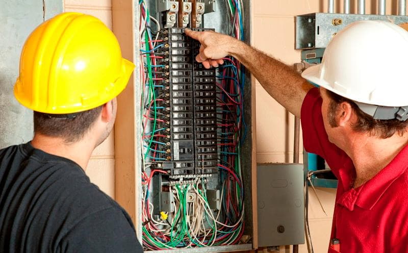Electrical panel with circuit breakers—main panel upgrade
