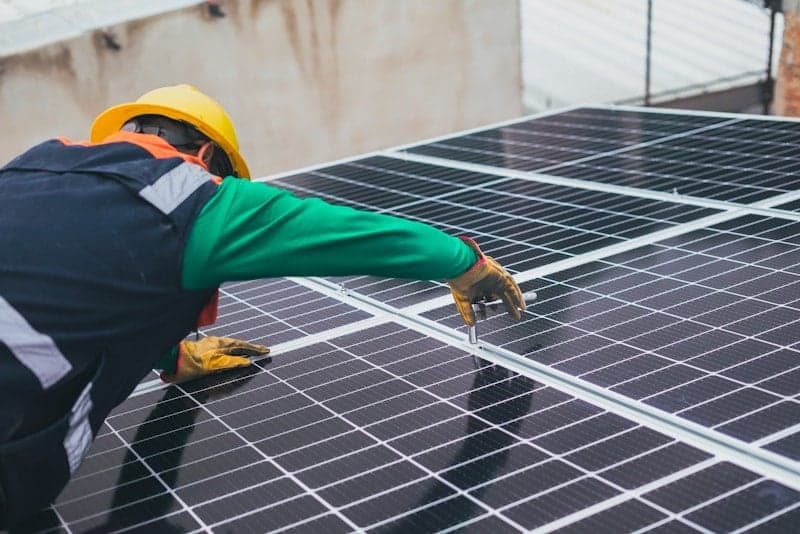 Solar installation on residential roof